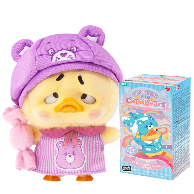 Брелоки - Мягкая игрушка с кольцом Pop Top 1983toys Upset Duck x Care Bears Будь радугой (AP17183806800C)