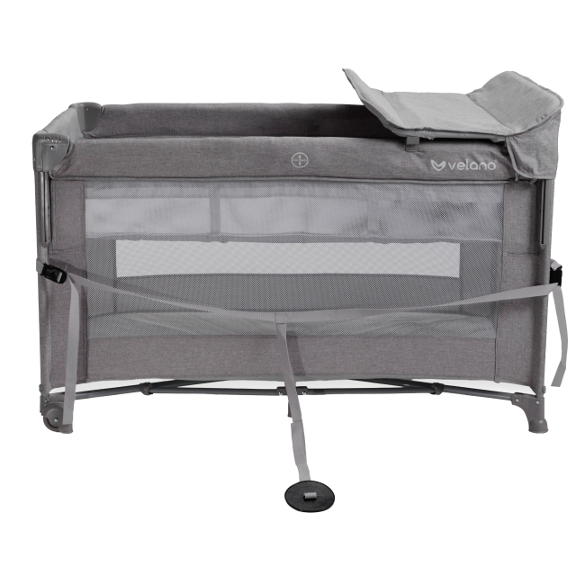 Манежи - Кроватка-манеж Velano Tino light grey 2 в 1 (46159)