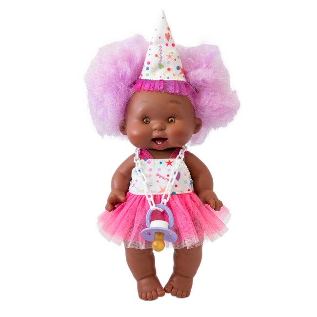 Пупси - Пупс Nines d'Onil Cotton candy темношкірий з рожевим волоссям (8435054304040/2)