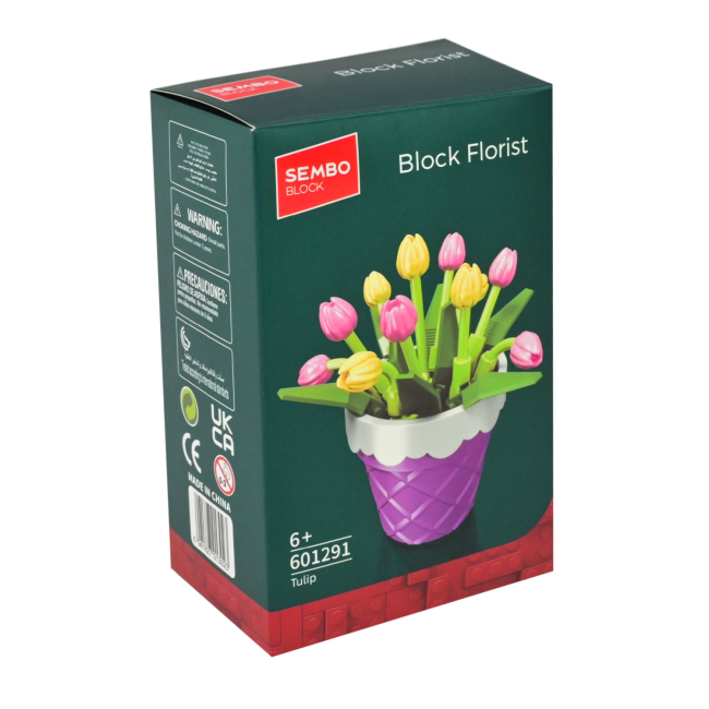 Конструкторы с уникальными деталями - Конструктор Sembo Block Тюльпаны 69 деталей (601291)
