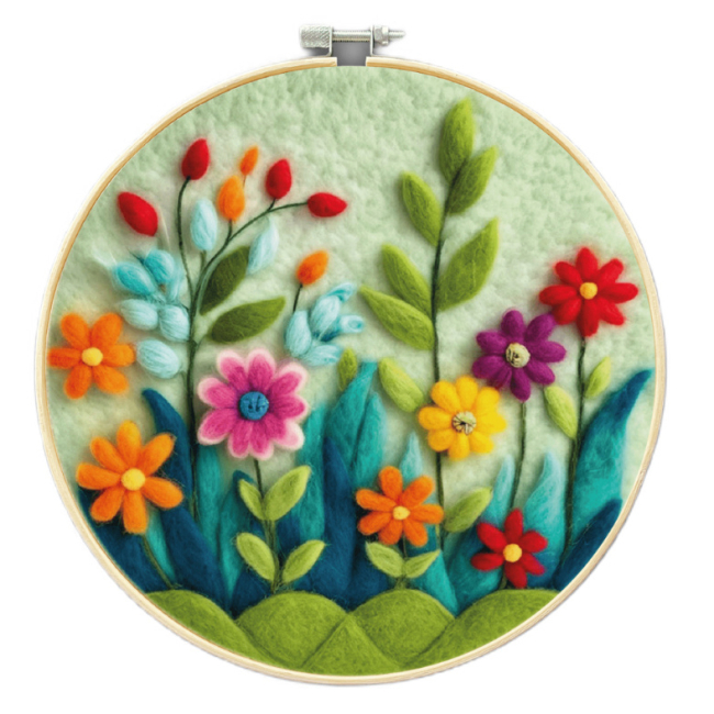 Набори для творчості - Набір для валяння картини з вовни Brushme Квітковий сад (EFL001)