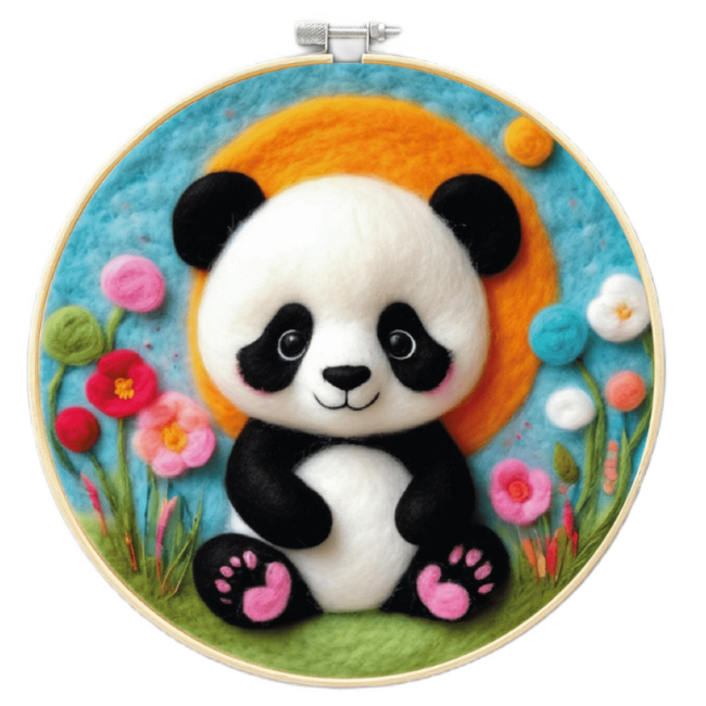 Набори для творчості - Набір для валяння картини з вовни Brushme Обійми панди (EFL007)