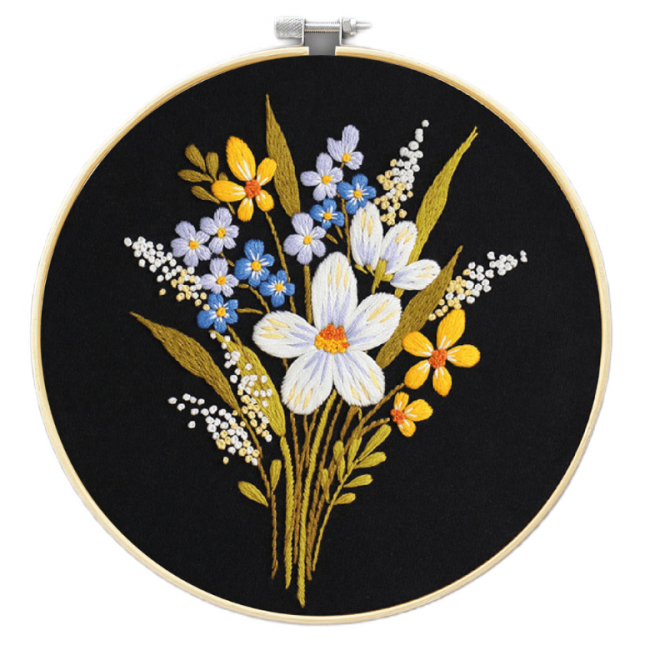 Наборы для творчества - Набор для вышивки гладью Brushme Ночной букет (EMBR012)