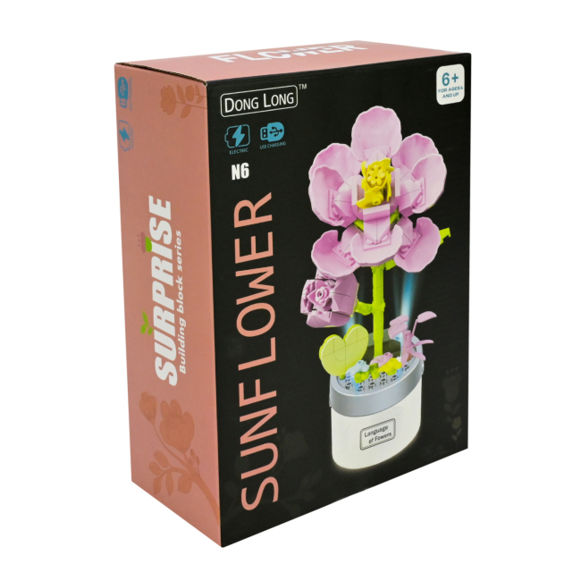 Конструктори з унікальними деталями - ​Конструктор Dong Long Квіти 139 деталей (6631-N6)