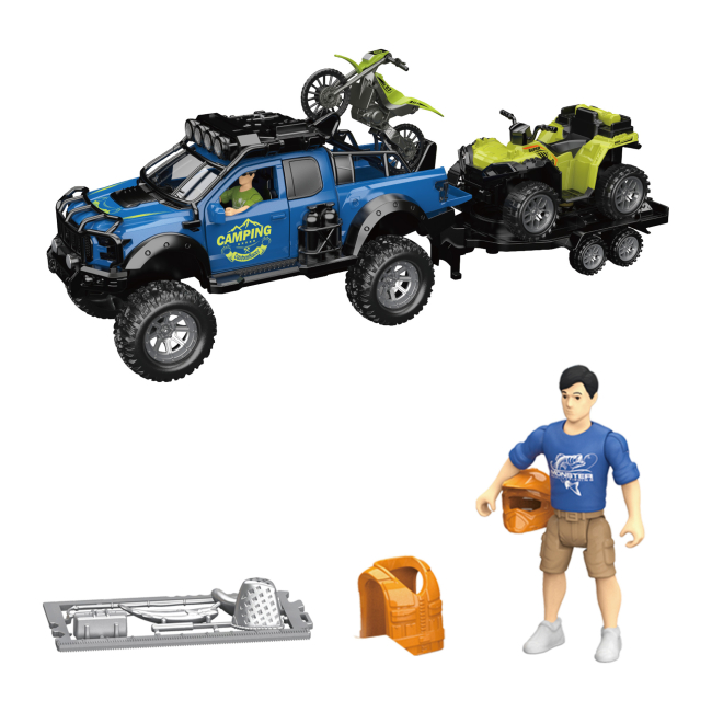 Автомоделі - ​Ігровий набір Otamanko Автотуризм Позашляховик з квадроциклом та мотоциклом (5320295)