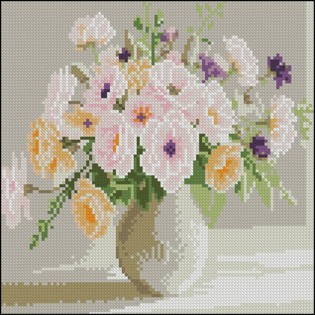 Мозаика - Алмазная картина Strateg Светлый букет 30 х 30 см (YZ3030-04)