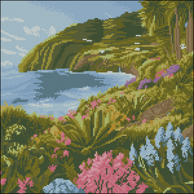 Мозаика - Алмазная картина Strateg Побережье на острове 30 х 30 см (YZ3030-05)