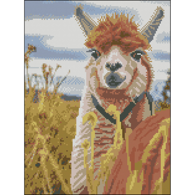 Мозаїка - Алмазна картина Strateg Лама в горах 30 х 40 см (FZ3040-01)