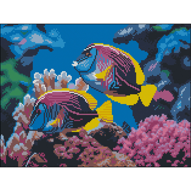 Мозаїка - Алмазна картина Strateg Коралові рибки 30 х 40 см (FZ3040-18)