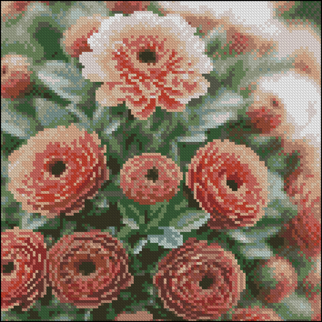 Мозаика - Алмазная картина Strateg Осенние бутоны 30 х 30 см (FZ3030-25)