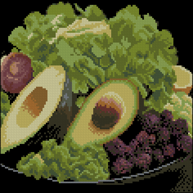 Мозаїка - Алмазна картина Strateg Авокадо й зелень 30 х 30 см (FZ3030-35)