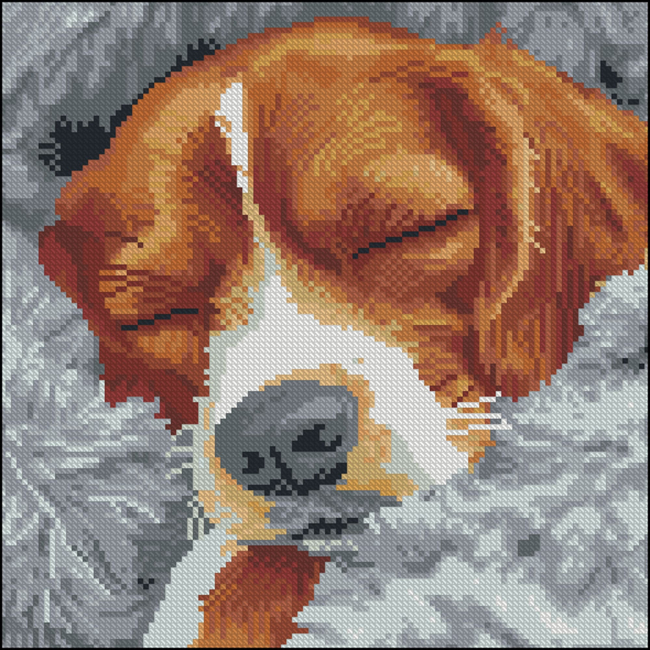 Мозаїка - Алмазна картина Strateg Сплячий пес 30 х 30 см (FZ3030-40)