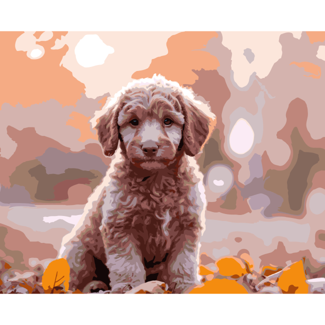 Товари для малювання - Картина за номерами Strateg Осінній песик 40 х 50 (VG041)