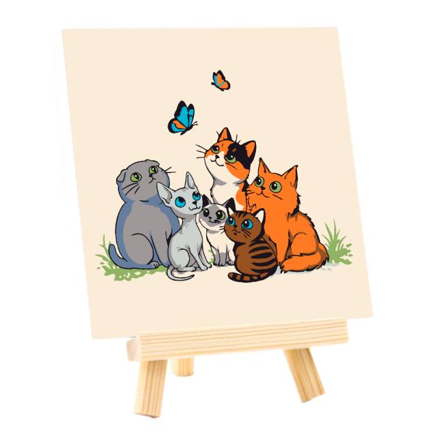 Товари для малювання - Картина за номерами Rosa Start Funny Cats 15 х 15 см (N00014090)