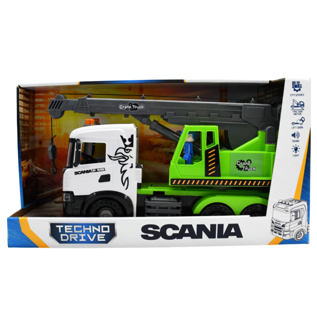 Транспорт і спецтехніка - ​Автомодель TechnoDrive Mid Truck Автокран Scania (3006KS)