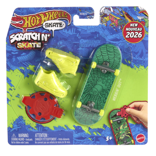 Антистресс игрушки - Скейт для пальчиков Hot Wheels Крутое преображение Зеленый с салатовой обувью (HXM73/6)
