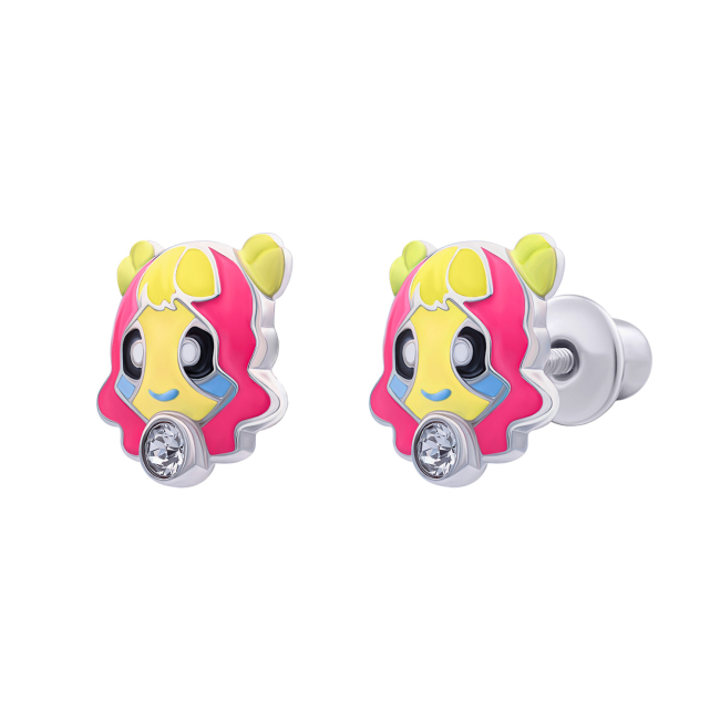 Ювелірні прикраси - Сережки UmaUmi Zodiac Леді Овен з емаллю та фіанітами (2210000031760)