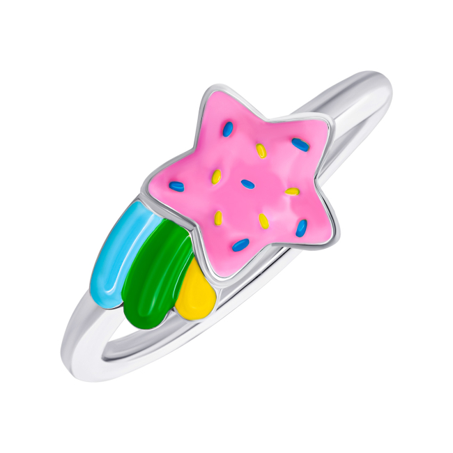 Ювелирные украшения - Кольцо UmaUmi Magic Комета розовая с разноцветной эмалью (2210000018792)