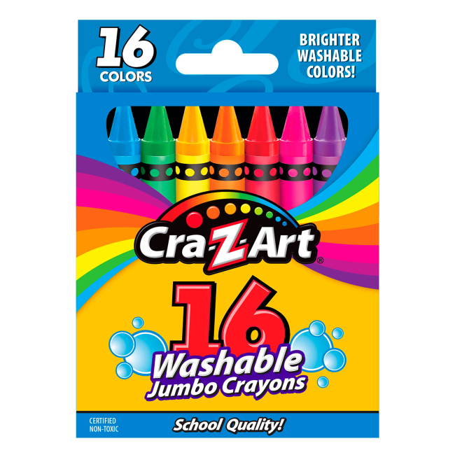 Канцтовари - Крейда воскова Cra-Z-Art Легкозмивна велика 16 шт (10204CRA)