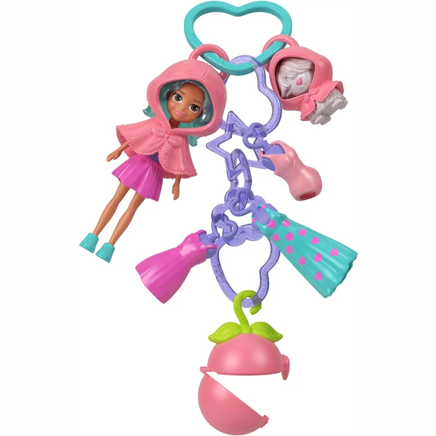 Брелоки - Набір-підвіска Polly Pocket Мінімодниця з нарядами ніжно-рожева (JKR46/3)