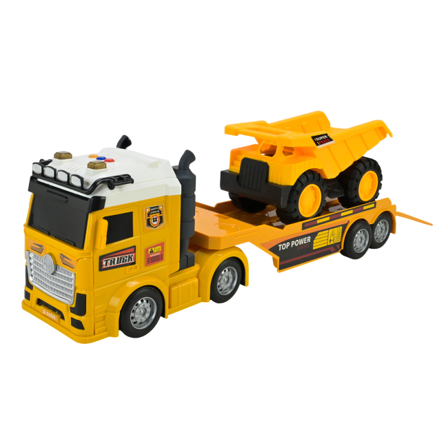 Транспорт і спецтехніка - Ігровий набір Країна Іграшок Велика вантажівка-трейлер з самосвалом (JP588-83)