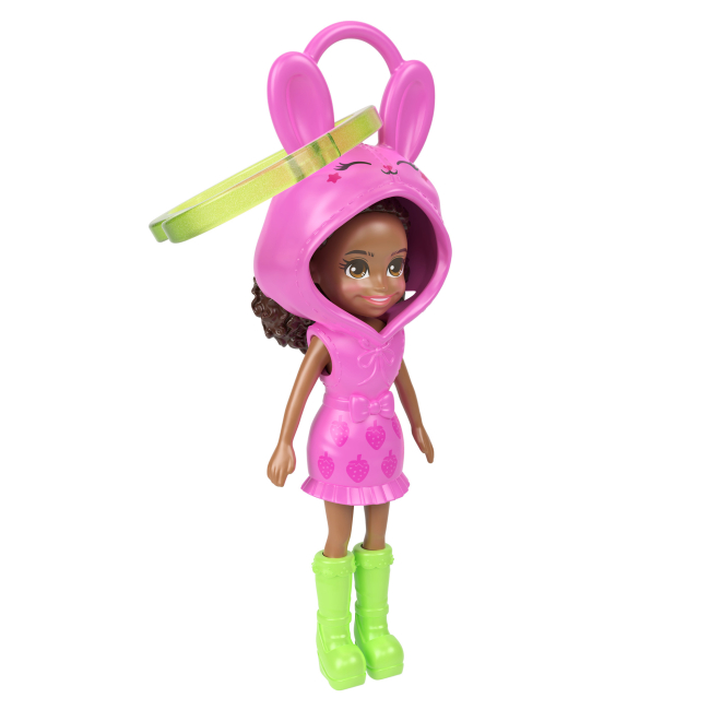 Ляльки - Мінілялька-брелок Polly Pocket у худі Рожева (JMN38/2)