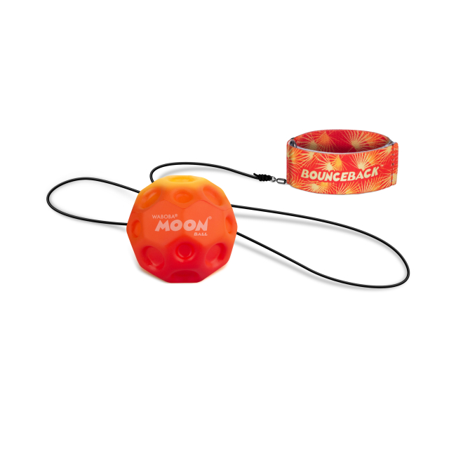 Спортивні активні ігри - М'яч-стрибун на резинці Waboba Moon ball Gradient помаранчевий (334C04_A/2)