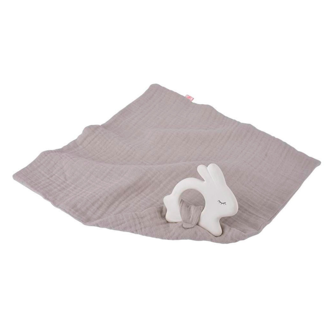 Брязкальця, прорізувачі - Прорізувач з комфортером Kikadu Кролик сріблясто-сірий (1874607)