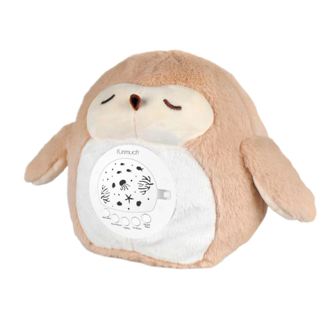 Ночники, проекторы - Ночник Funmuch Совенок с датчиком плача AI и проектором (FM666-69)