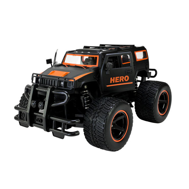 Радиоуправляемые модели - Автомодель Країна Іграшок Джип на радиоуправлении черная с оранжевым (666-733QMA/2)