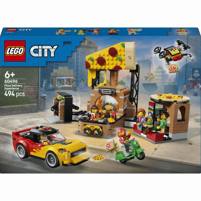 Конструкторы LEGO - Конструктор LEGO City Доставка пиццы с разными транспортными средствами (60496)