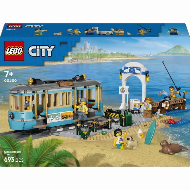 Конструкторы LEGO - Конструктор LEGO City Классический трамвай для пляжа (60506)