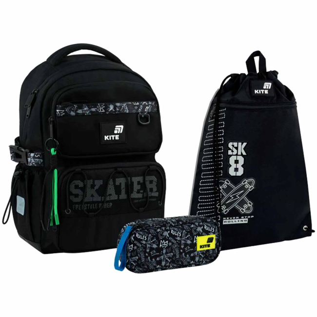 Рюкзаки и сумки - Школьный набор Kite Education Skater (SET_K26-1022M-2)