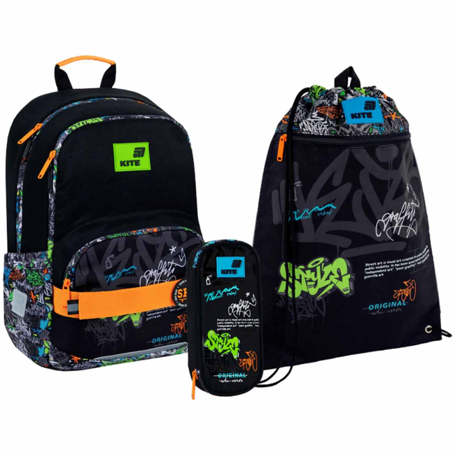 Рюкзаки та сумки - Шкільний набір Kite Education Street style (SET_K26-585M-4)