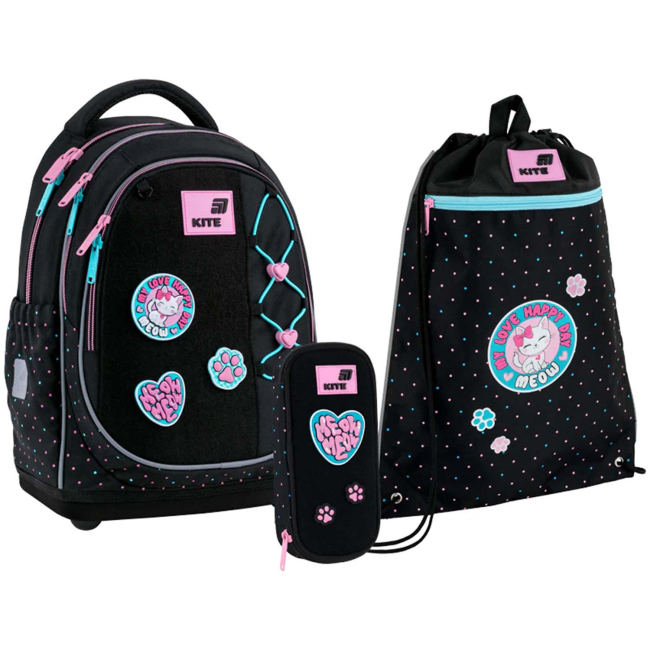 Рюкзаки та сумки - Шкільний набір Kite Education Pretty Kitty (SET_K26-724S-1)