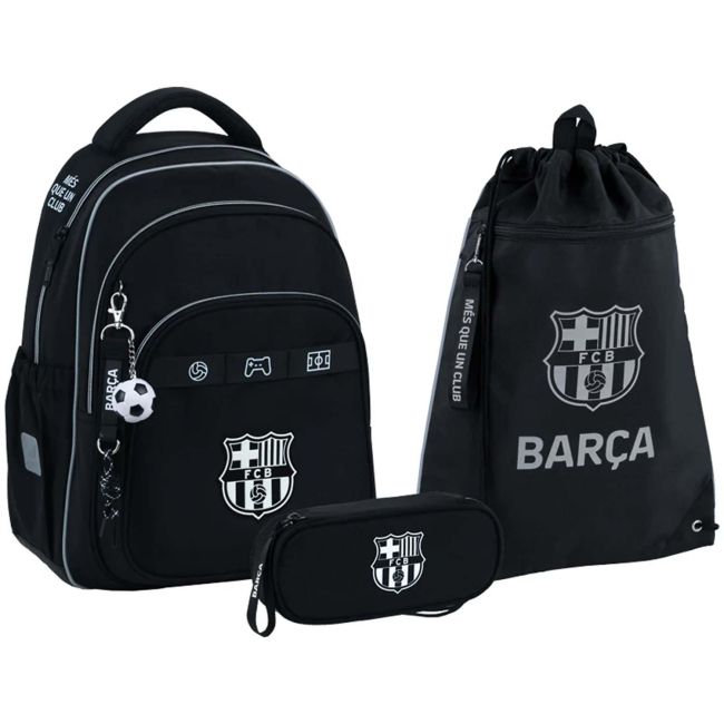 Рюкзаки та сумки - Шкільний набір Kite Education FC Barcelona (SET_ВС26-763M) (SET_BC26-763M)