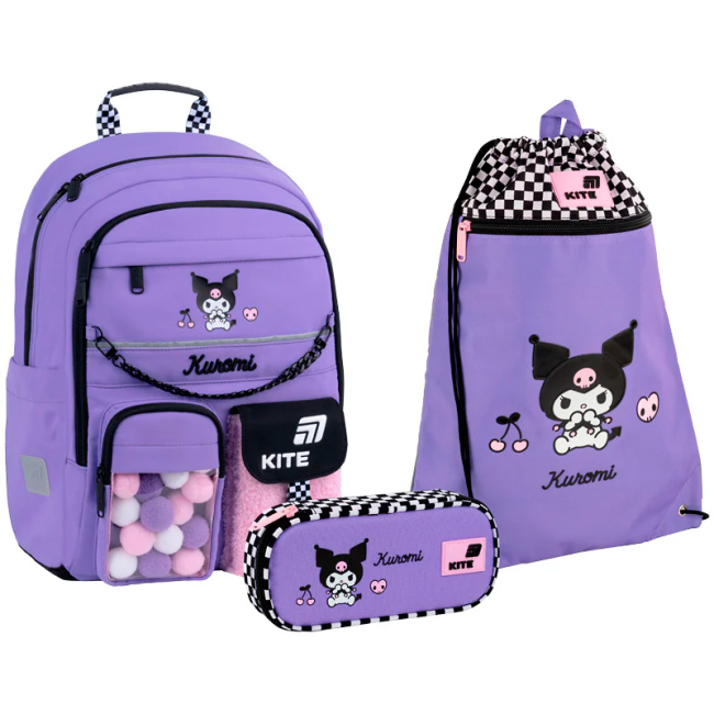 Рюкзаки и сумки - Школьный набор Kite Education Kuromi (SET_HK26-584M)