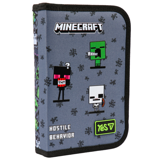 Пеналы и кошельки - ​Пенал Yes HP-04 Minecraft Reality твердый одинарный с двумя клапанами (533744)