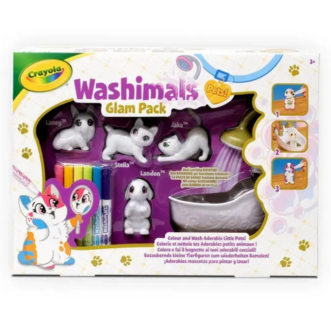 Набори для творчості - Набір для творчості Crayola Washimals Гламурні улюбленці з ванною (74-7453)