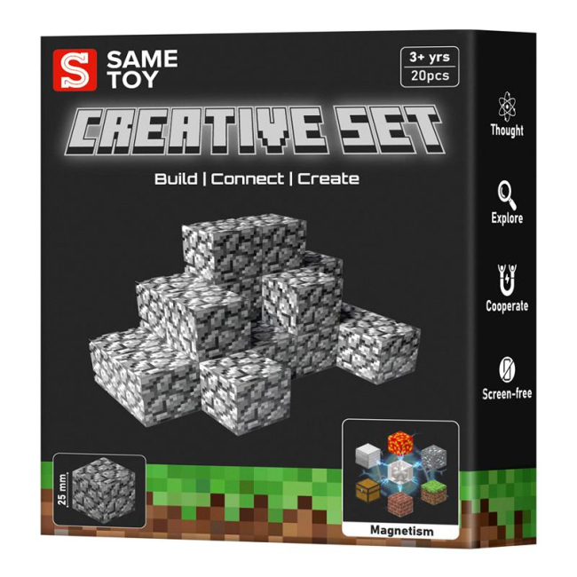 Магнітні конструктори - Магнітний конструктор Same toy Creative Set Cobblestone 20 деталей (MCRAFT-4004-SM)