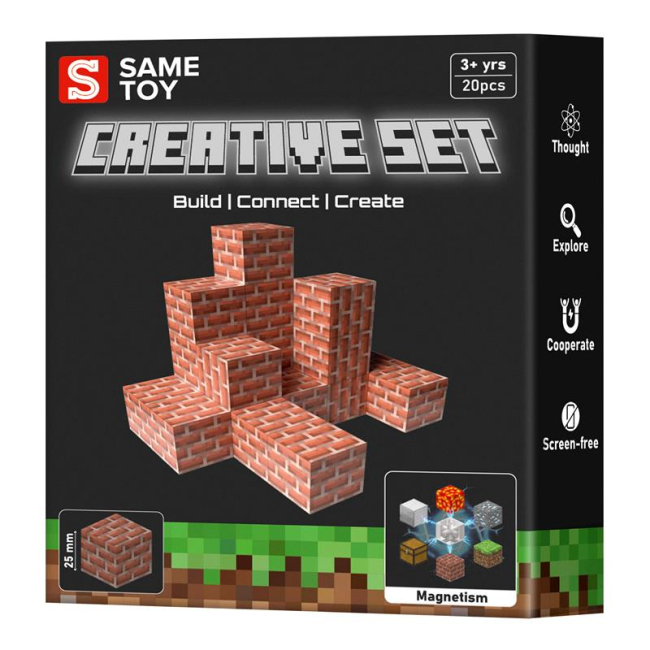 Магнітні конструктори - ​Магнітний конструктор Same toy Creative Set Brick 20 деталей (MCRAFT-4520-SM)