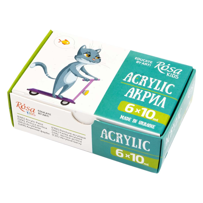Канцтовары - Набор акриловых красок Rosa Kids Cats 6 цветов (301213)