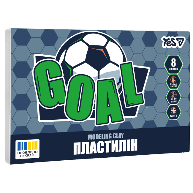 Набори для ліплення - ​Пластилін Yes Football 8 кольорів (540712)