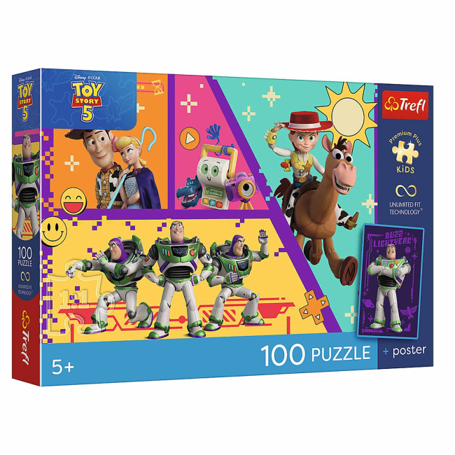 Пазли - Пазл Trefl Toy Story 5 Іграшки в дії 100 елементів (16556)