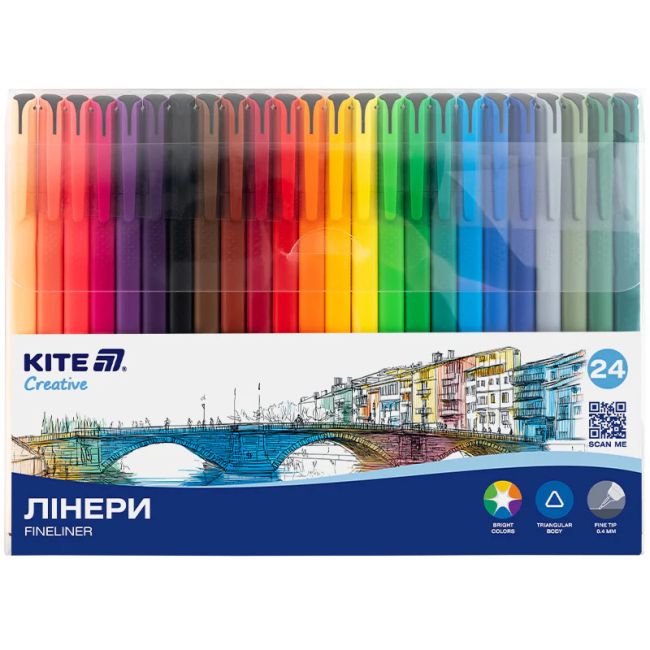 Канцтовары - Линеры Kite Creative 24 цвета (K-1165)