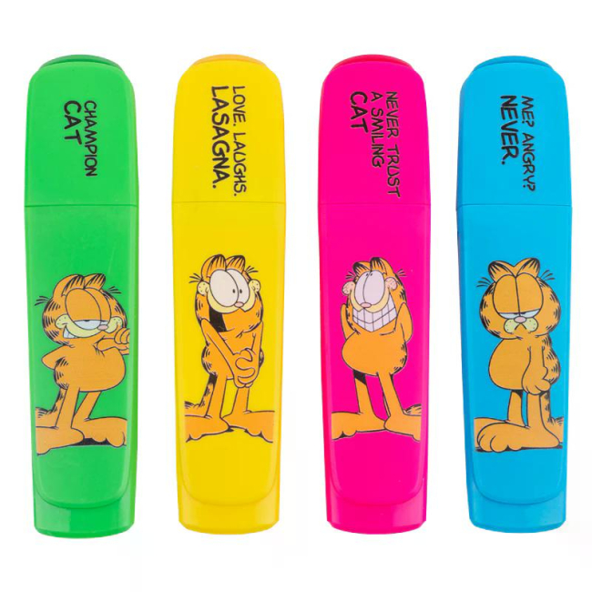 Канцелярські товари - Набір маркерів Kite Highlighter Garfield 4 кольори (GF25-444)