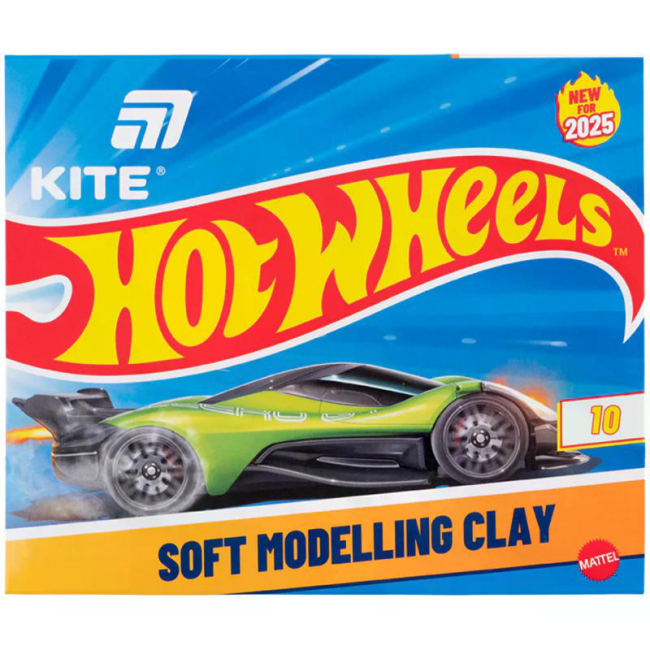 Набори для ліплення - Пластилін восковий Kite Hot Wheels 10 кольорів (HW25-084)