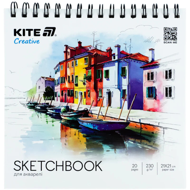 Товары для рисования - Скетчбук для акварели Kite Creative (K-1285)