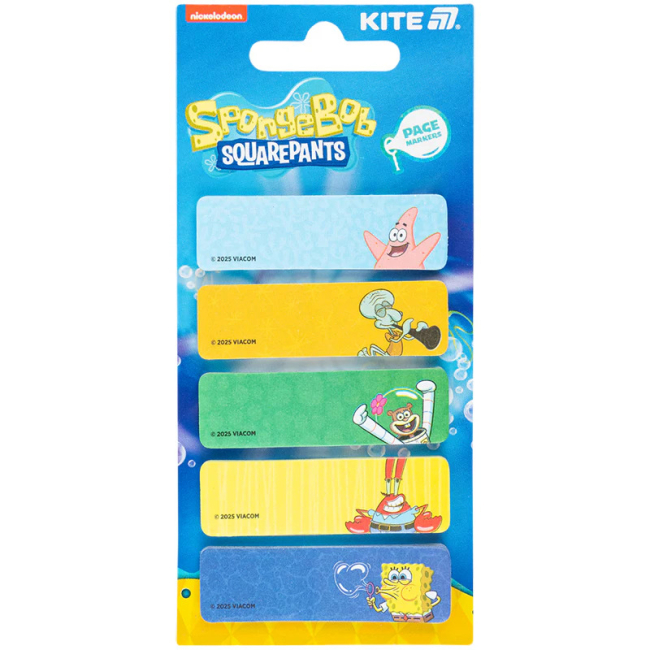 Канцтовары - Закладки Kite Sponge Bob бумажные 100 шт (SB25-480)