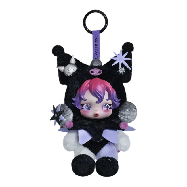 Брелоки - Колекційна м'яка іграшка Pop Mart Skullpanda Kuromi (SPKP-01)